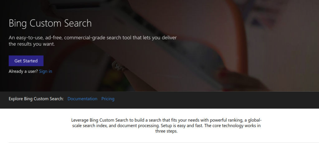 bing custom search engine
