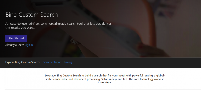 bing custom search engine