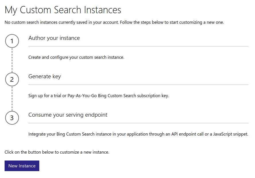 bing custom search engine
