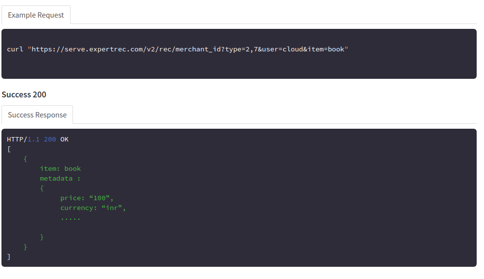 Azure recommendation API