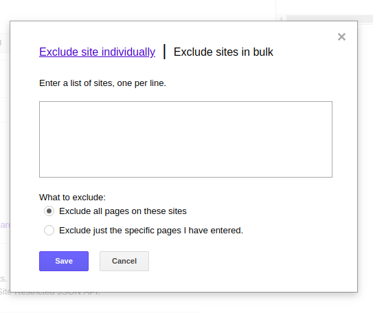 How to remove URLs in Google custom search