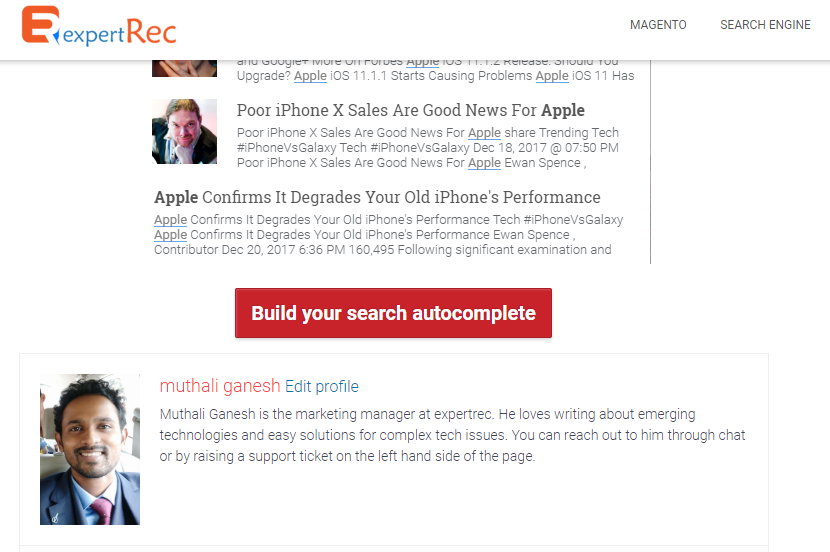 author bio wordpress