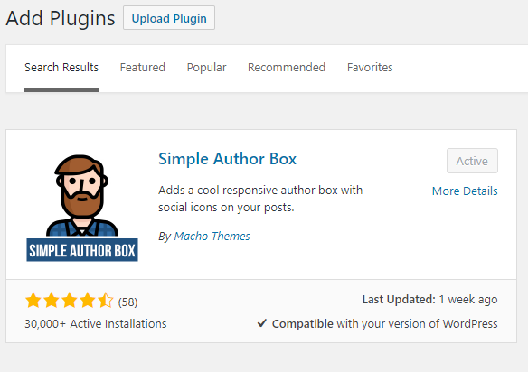 author bio wordpress