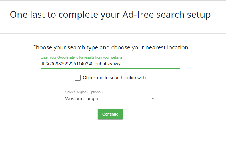 How to create an unlimited ad free custom search for large websites
