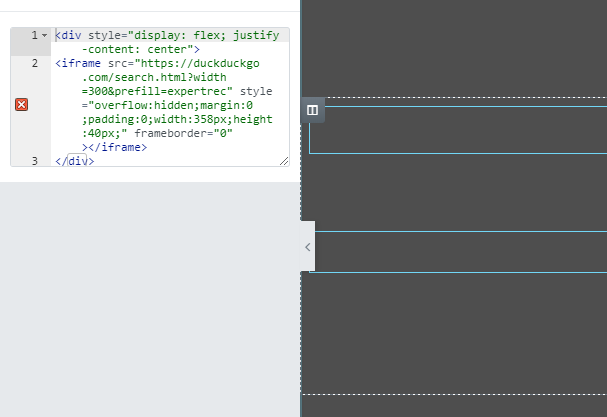 Duckduckgo search box for website