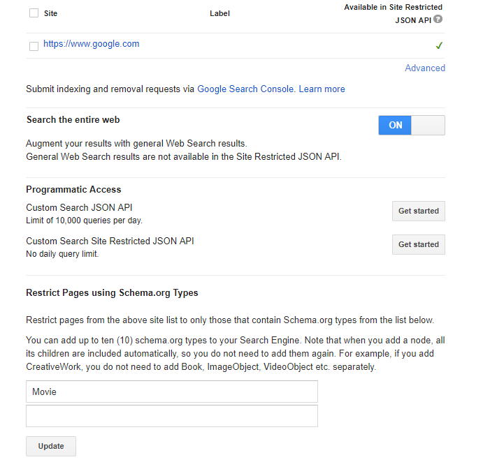 How to use schema.org to restrict search results in Google custom search