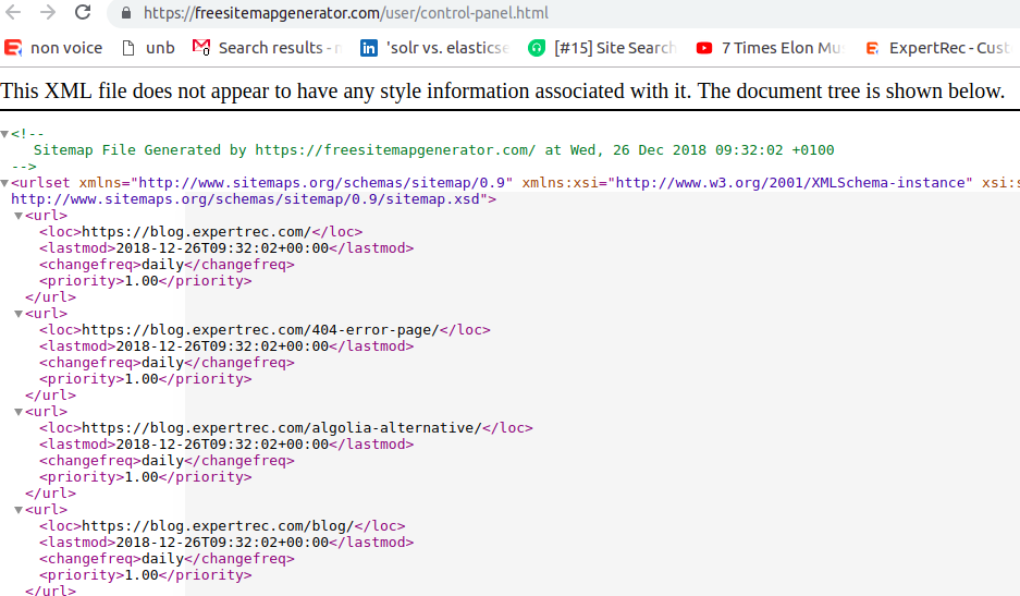 Free tools for creating sitemap