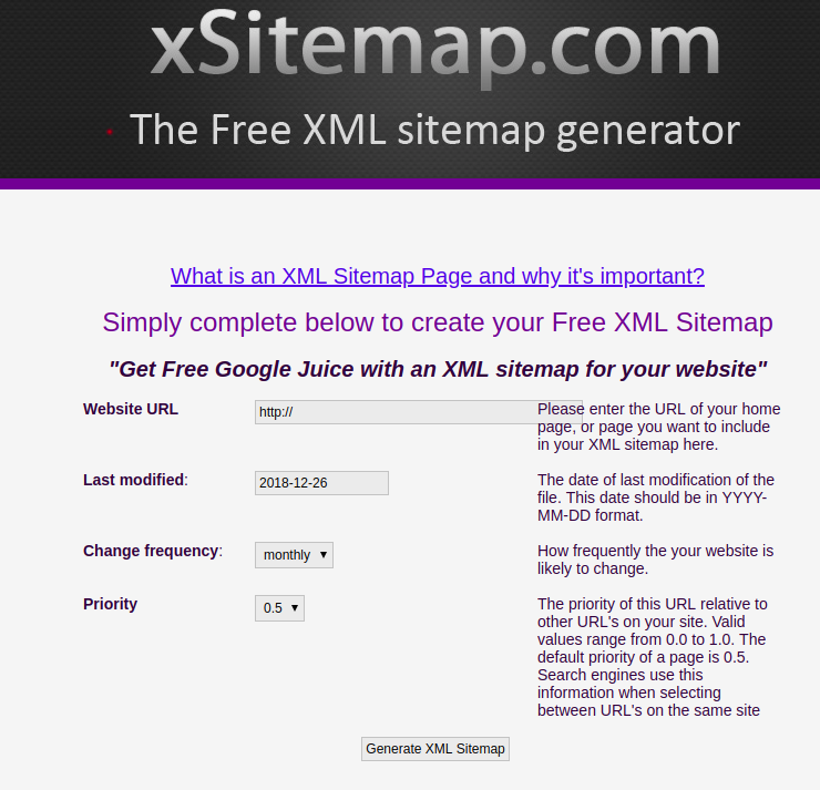 Free tools for creating sitemap