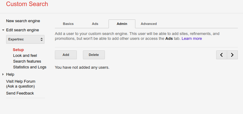 How to create custom search in google- Admin
