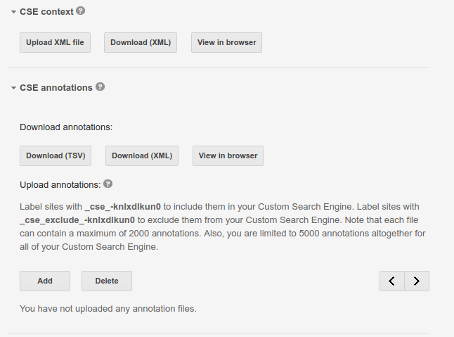 How to create custom search in google-Annotations