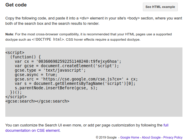 google custom search all