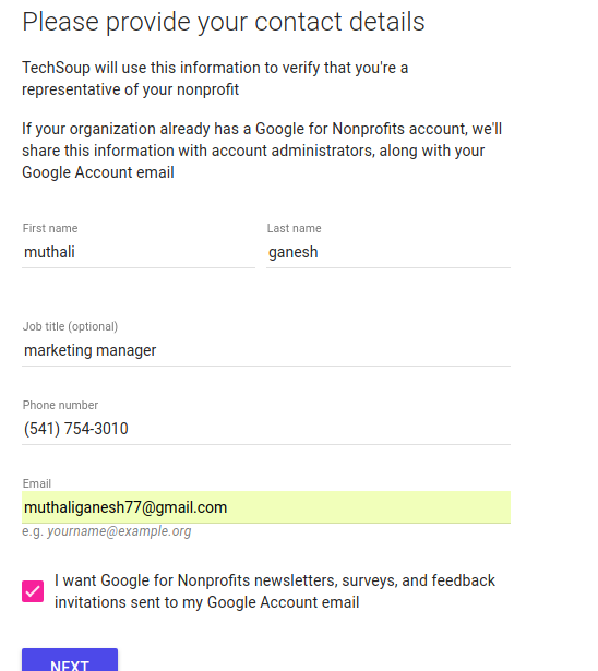 google custom search non profits