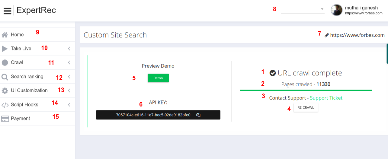 custom search home page