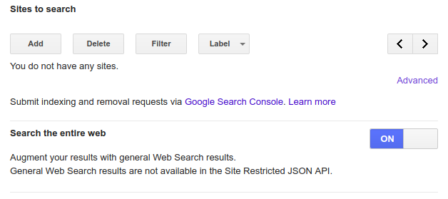 Yandex custom search