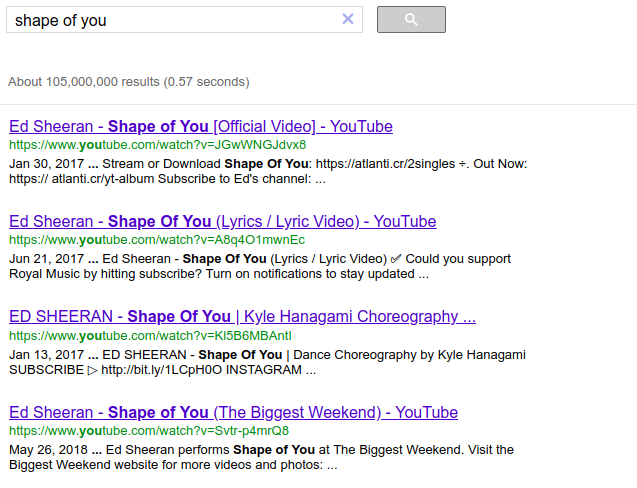 custom search youtube