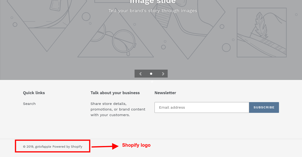 remove powered by shopify logo