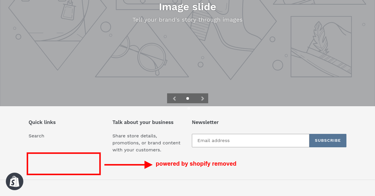 remove powered by shopify logo