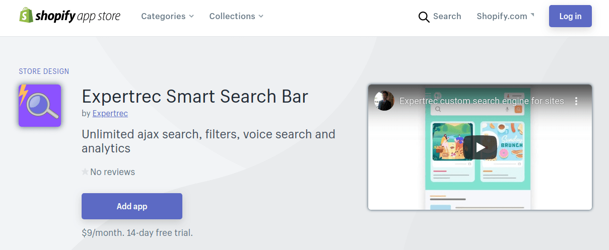 Shopify search app