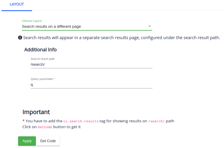 results on a separate page