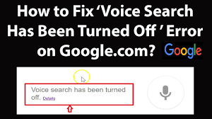 google voice search has been turned off