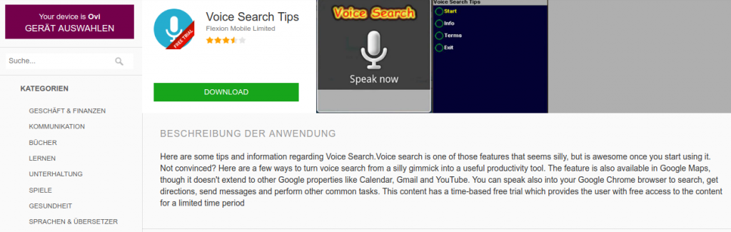 voice search java apps