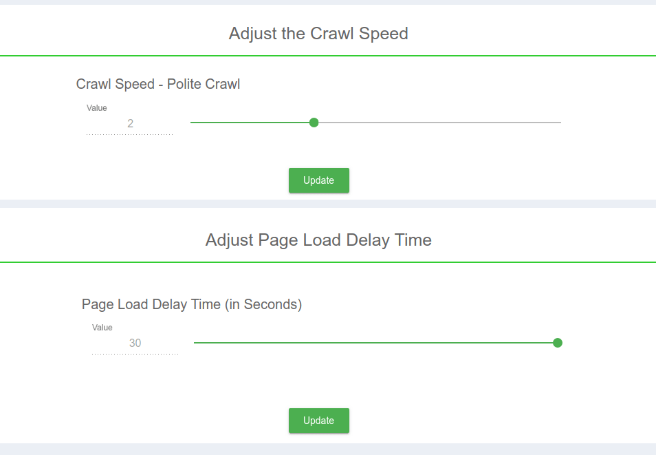 crawl speed custom search