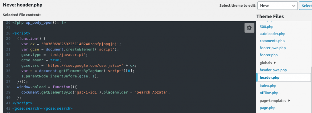 Wordpress Google Search Plugin