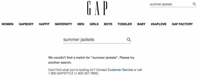 no search results found