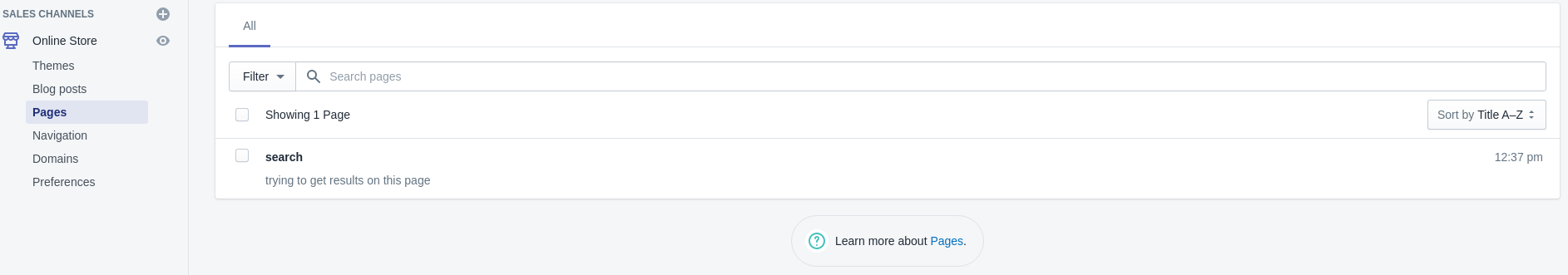 shopify custom search results page