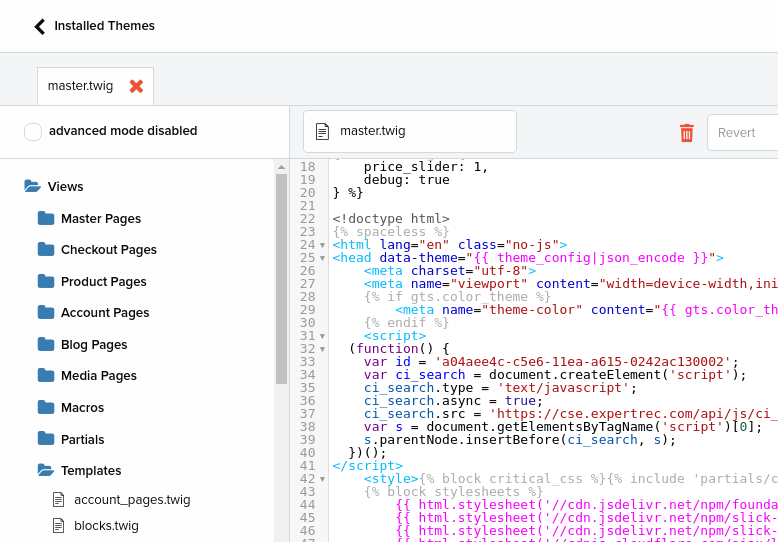 Shopwired search engine add code