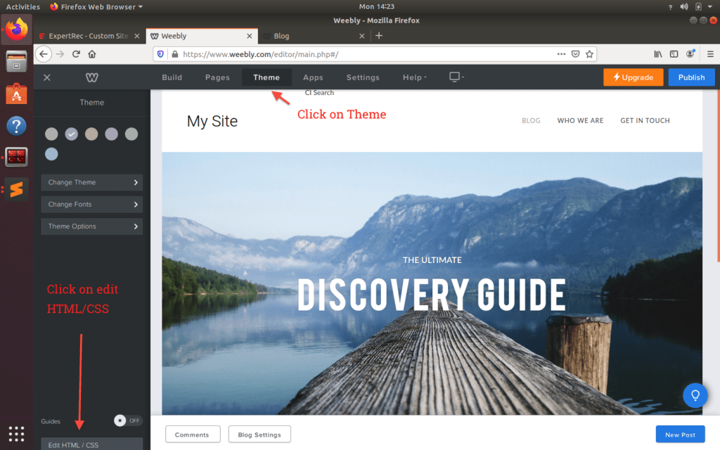 Add Expertrec Search to weebly header