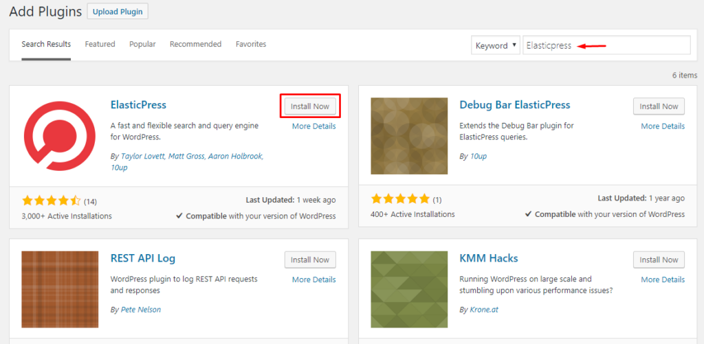 Elasticpress: Wordpress Plugin for elastic search