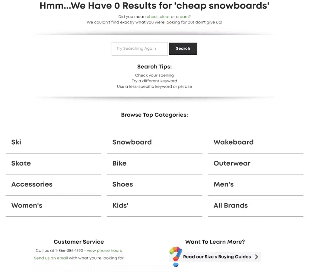 Customize the No Results Page