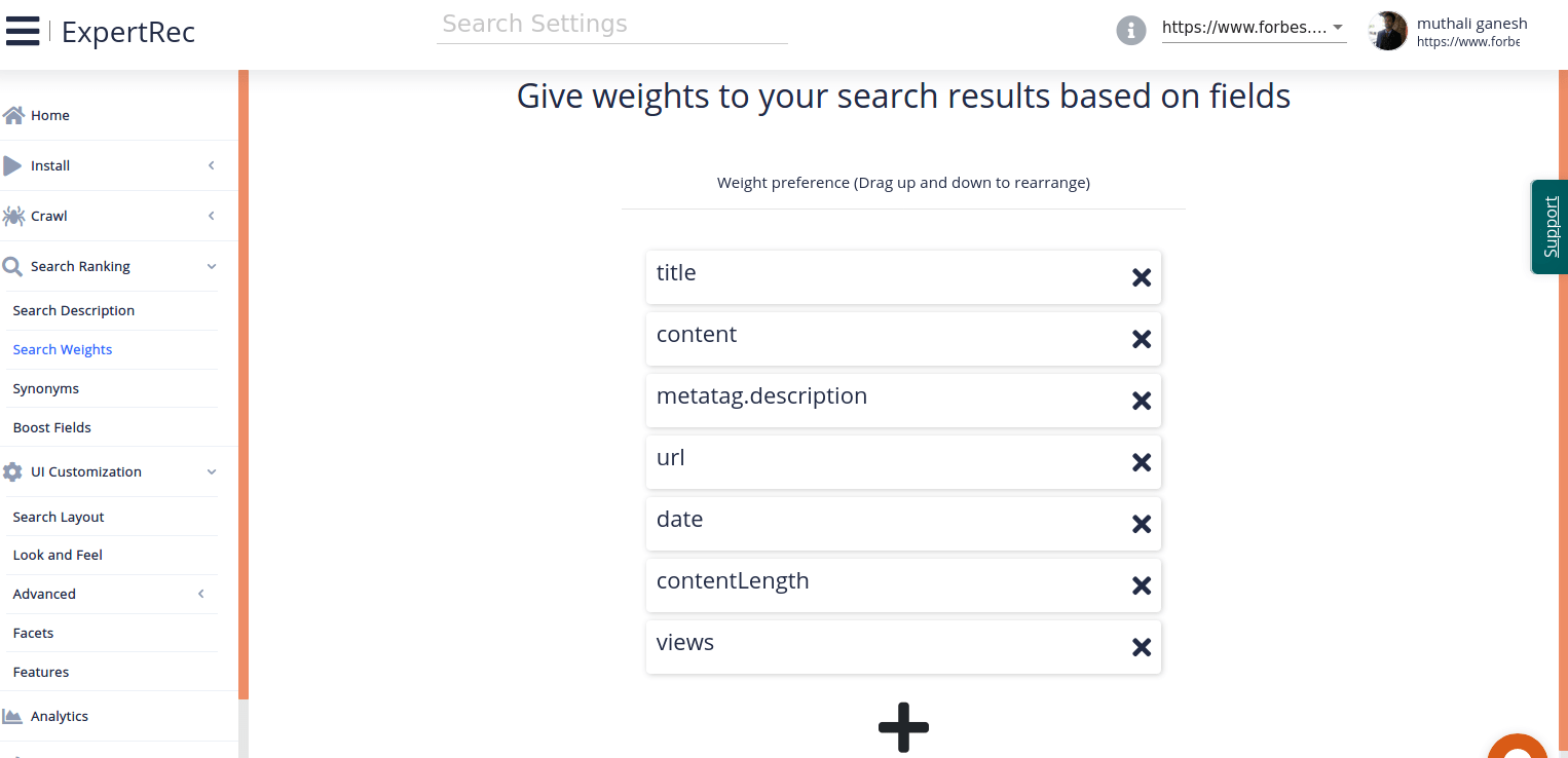 search weights for better relevance
