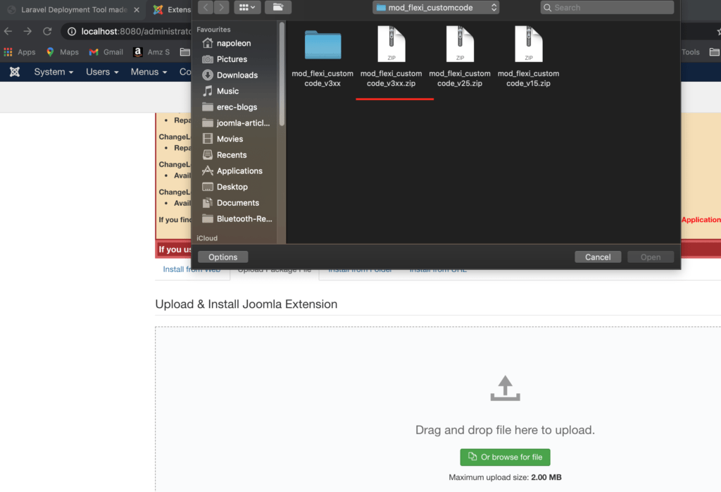 Choose file to upload