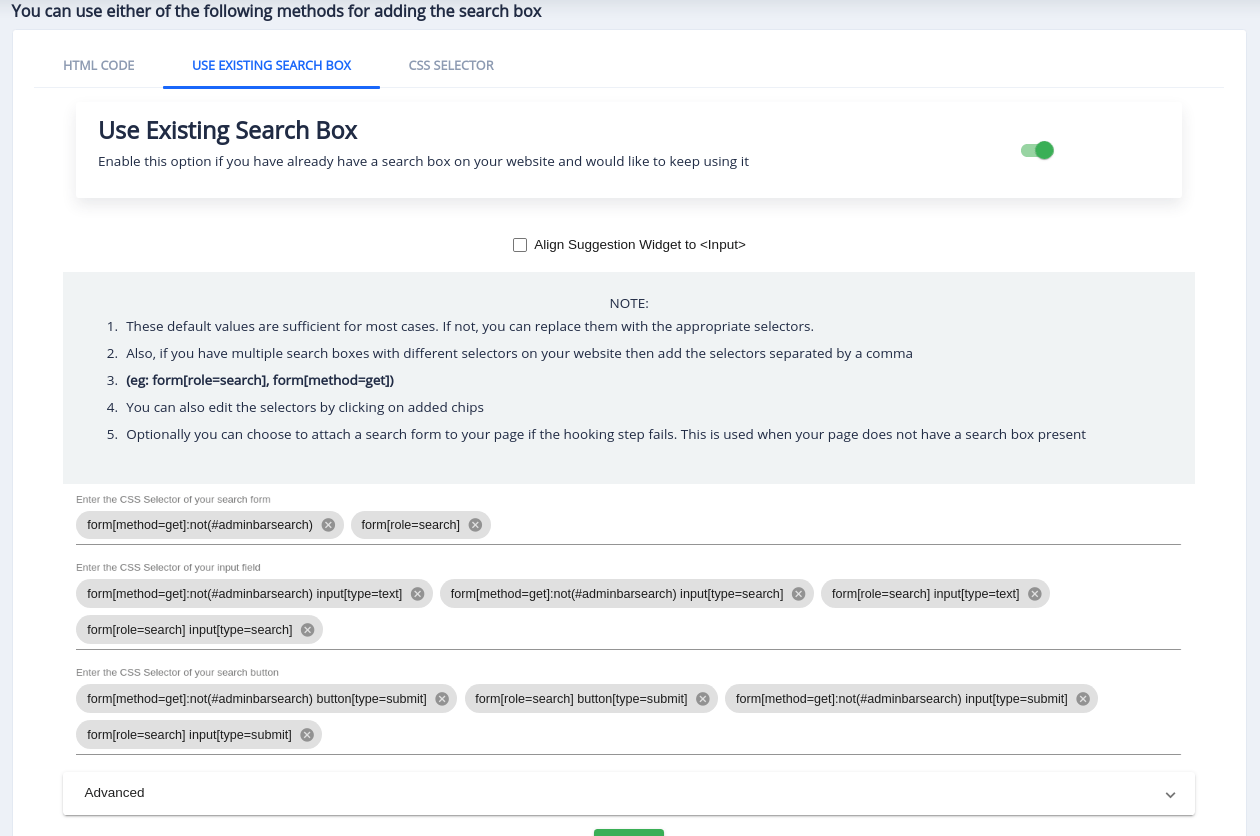 use existing search bar