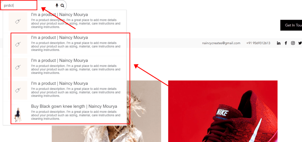 Limited control over the default wix site search