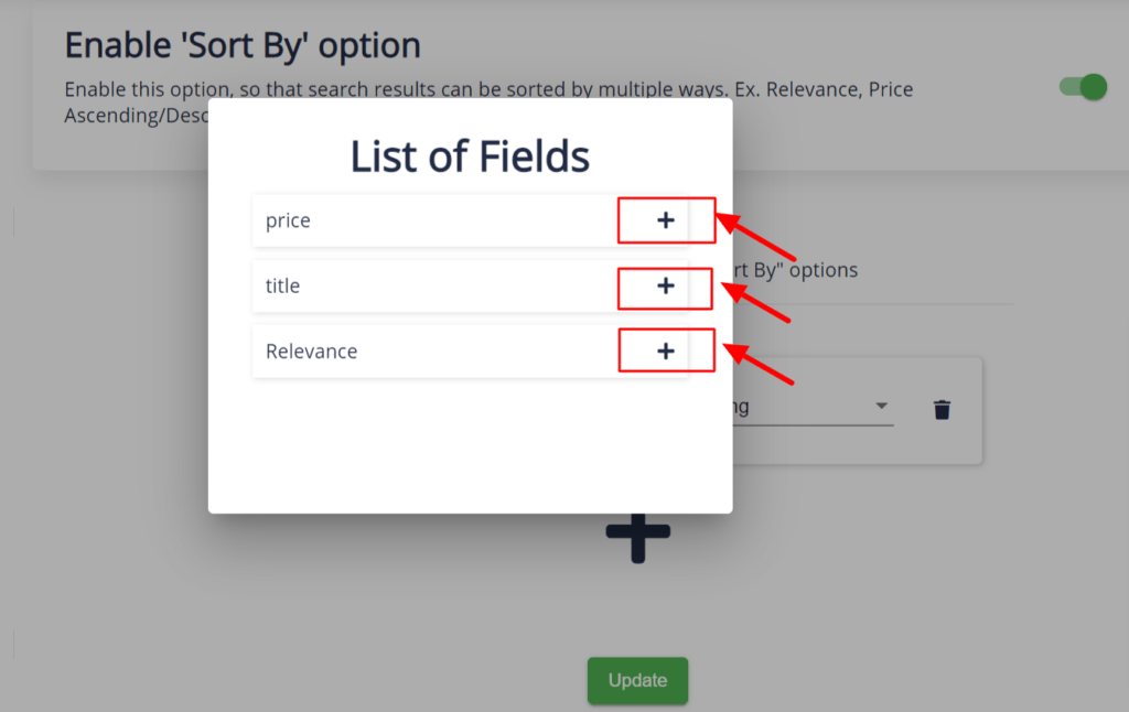 Add options to sort the wix filter search result