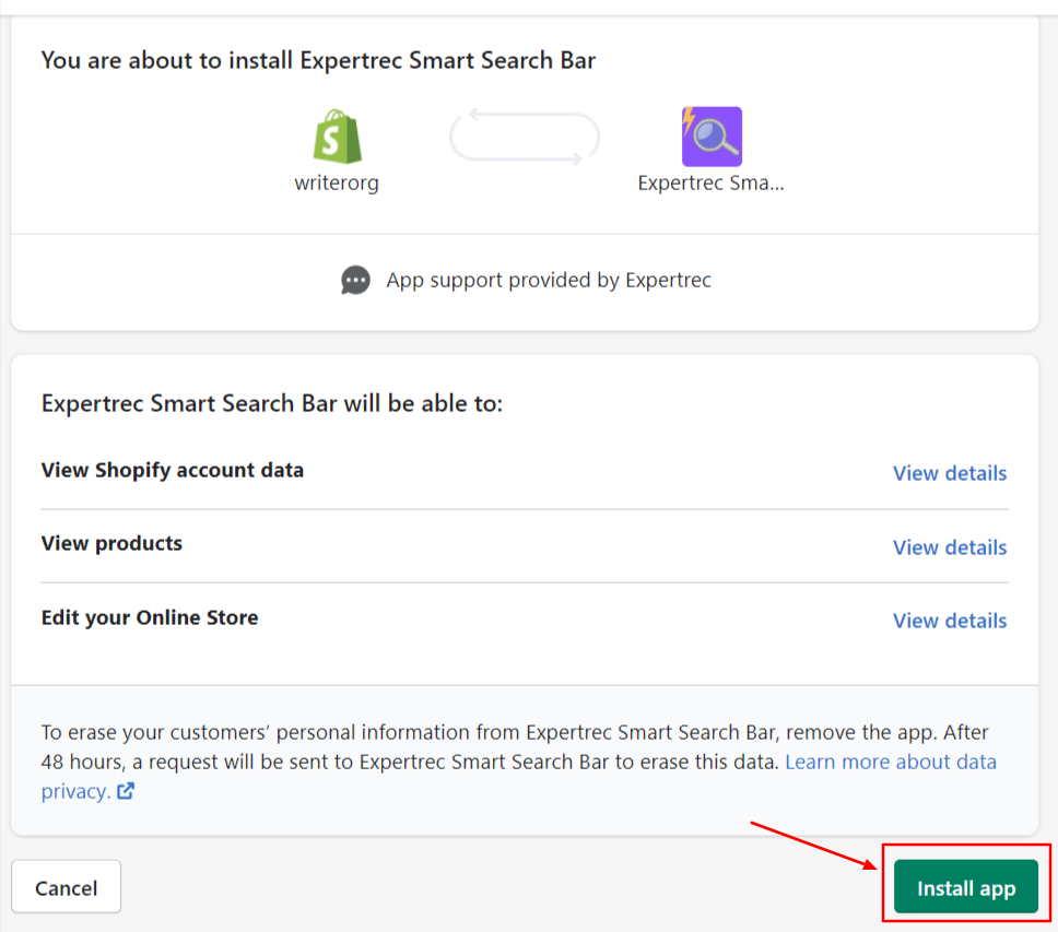 Authorize-Expertrec-Smart-Search-Bar-Shopify-