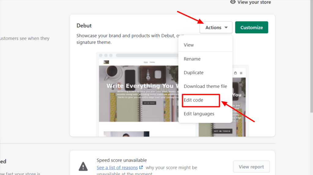 Edit Shopify Store Code