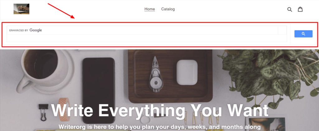 Google Search API in Shopify