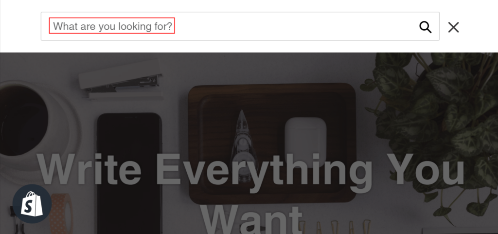 Edit text inside shopify search bar