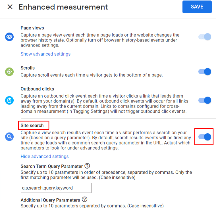 Shopify search analytics using Google analytics