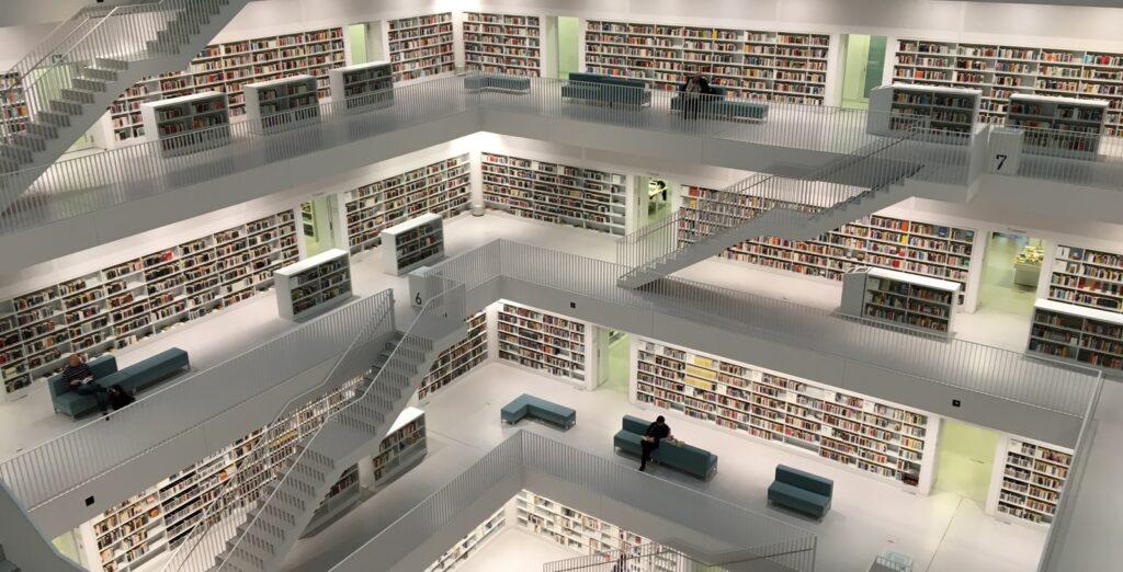 structure your data photo of 5-story library building