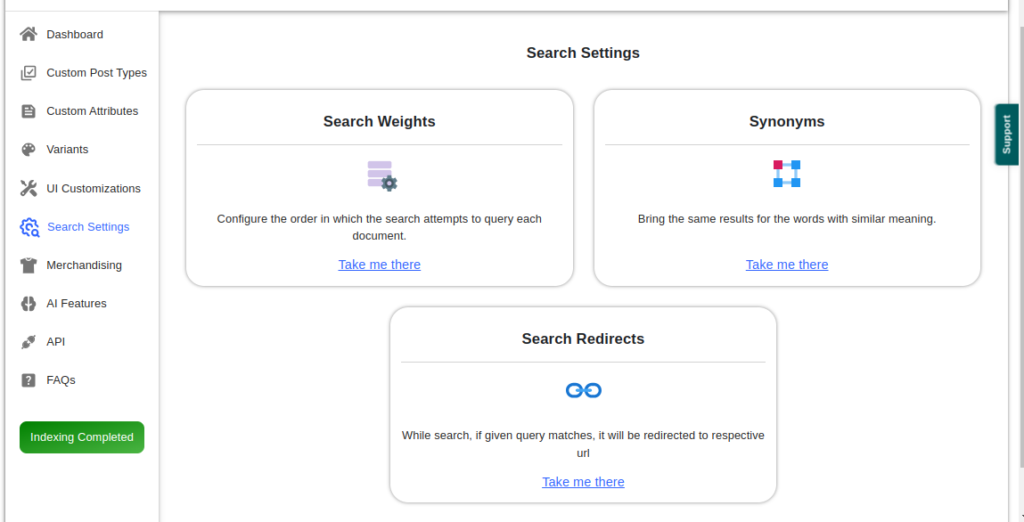 wordpress search settings