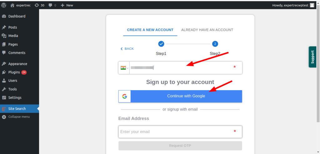how to add search bar in wordpress header