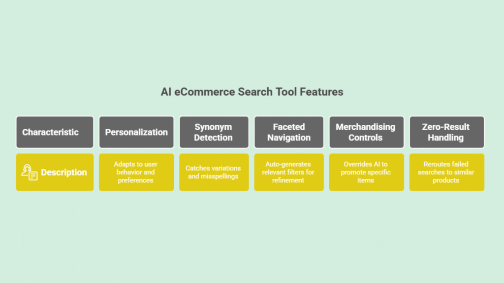 ai ecommerce search tool features