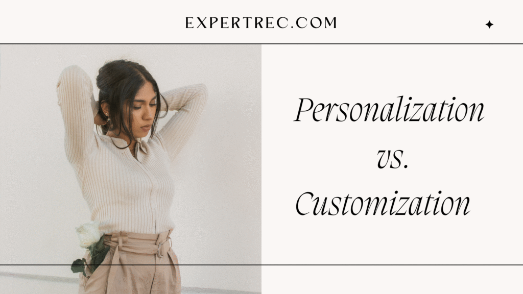 a blog banner illustrating personalization vs cunstomization