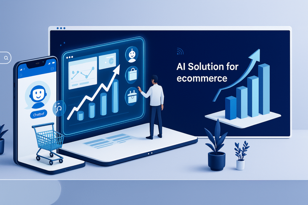 Illustration of an eCommerce dashboard where a user rearranges product tiles by attributes like price, category, and popularity, highlighting featured items and separating accessories.