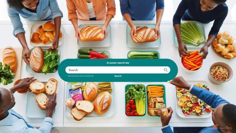 AI-powered search bar filtering grocery products in a food eCommerce store.